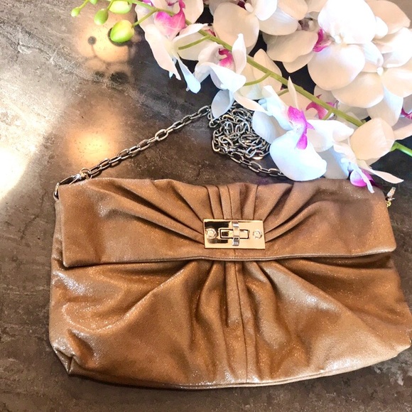 Big Buddha Handbags - Gold Shimmer Big Buddha Clutch Purse